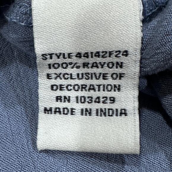 Caffe Marrakesh Shirt Womens XL Blue Pink Embroidered Sleeveless Boho Top - Picture 8 of 8